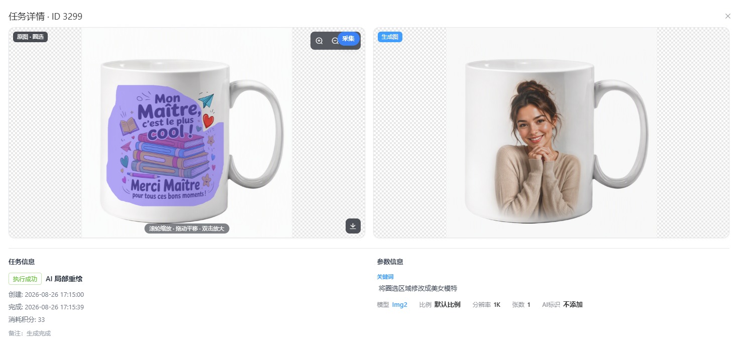 马克杯法文插画→欧美女模特