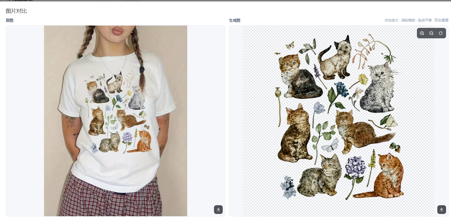 水彩风格的猫咪插画,多只不同花色猫咪错落排布,衬着蓝紫色花卉;提取后毛色柔和,水彩晕染与笔触保留完整